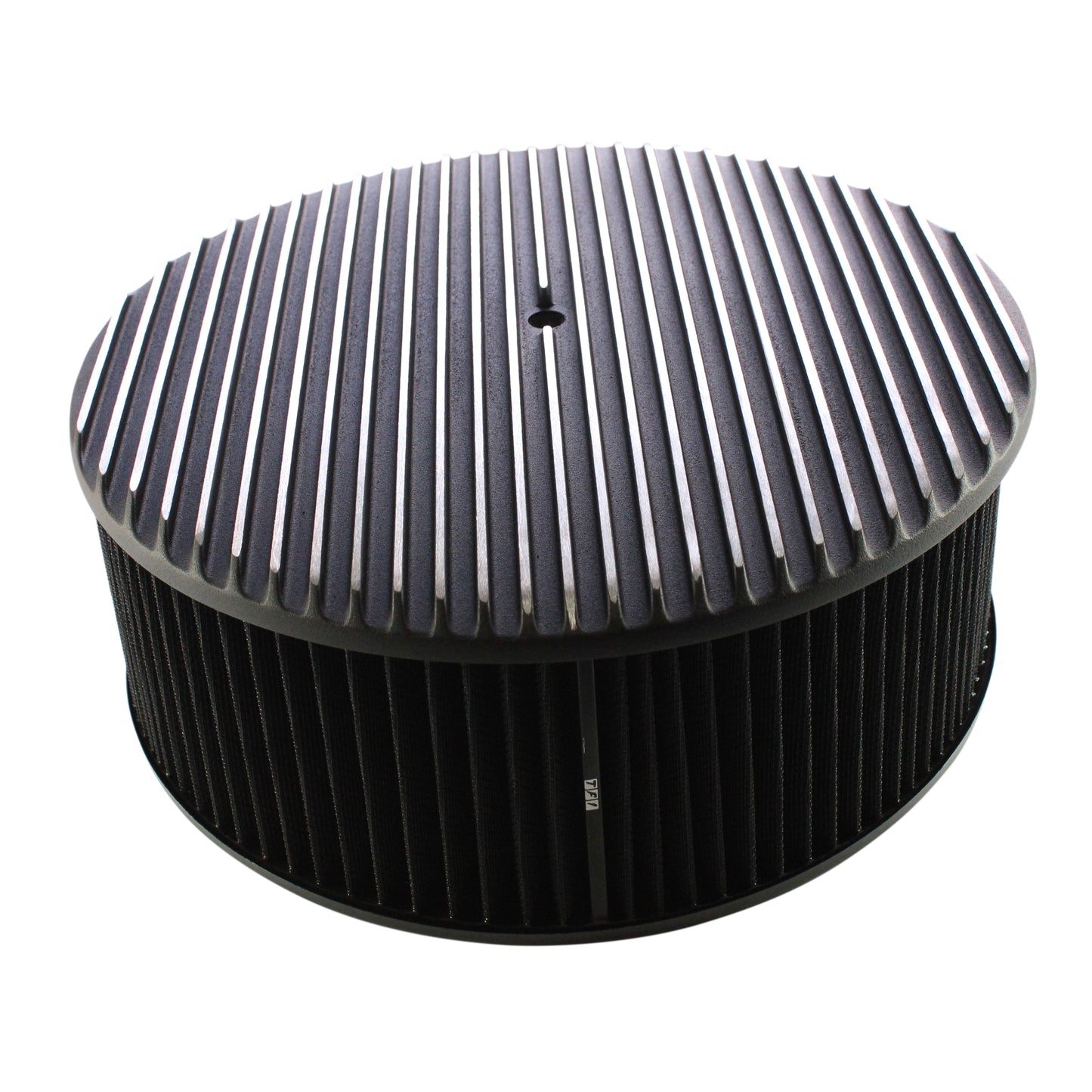 Black Alloy Full Finned Air Cleaner 14" x 5" Holley Edelbrock Black Cotton Filte