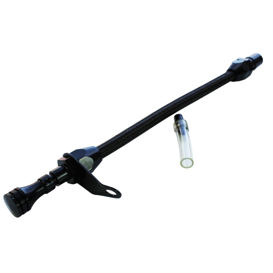 Transmission Dipstick Tube GM Turbo 700R4 Bell Housing Mount Flexible Black