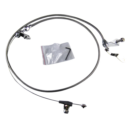 Kickdown Assembly Ford C-6 Braided Stainless Outer with hardware