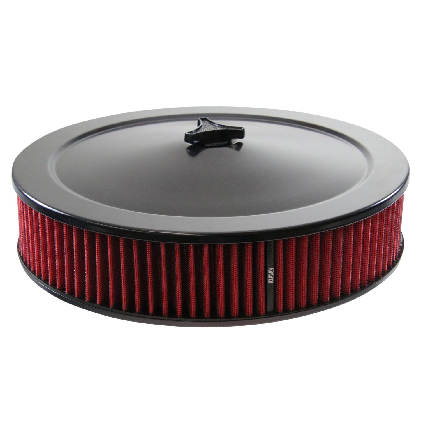Black Air Filter Cleaner 14" x 3" Holley or Holden Quadrajet Base Red Element