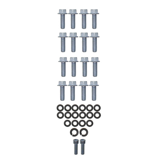 Chevrolet LS1 LS2 LS3 Chrome Oil Pan Socket Grade 8 Bolt Kit with Washers