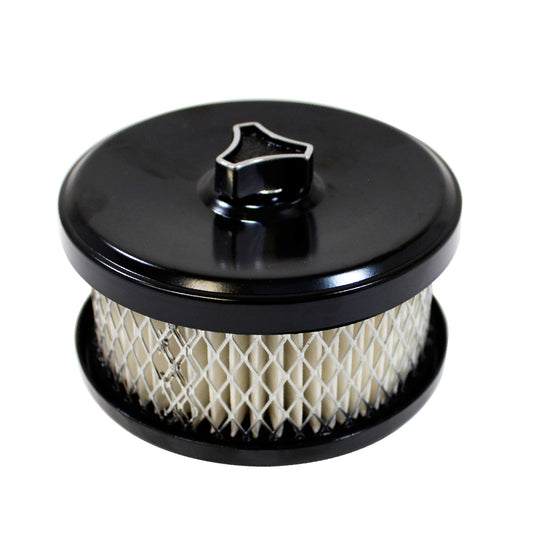 Black Plain Dish Style Air Cleaner 4" Wide x 2" Tall  -2 5/8" & 2-5/16" neck