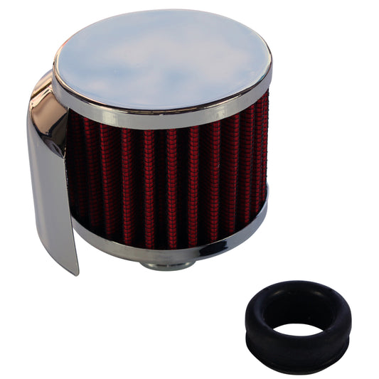 TFI Racing 66-006 Breather Cap Push On with Shield Red Element