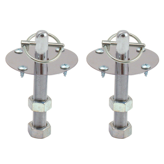 Hood Pin Kit Torsion Clip Type Chrome with 2 ea posts, scuff plates, etc