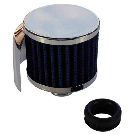 TFI Racing 66-007 Breather Cap Push On with Shield Blue Element