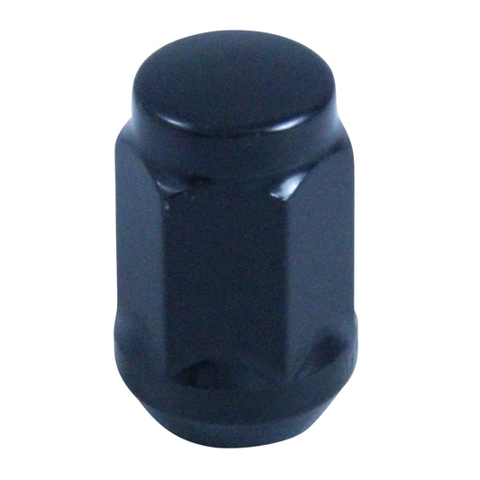 Single Black Acorn Bulge Wheel Nut (Close Ended) - 1/2" UNF Thread, 19mm Hex