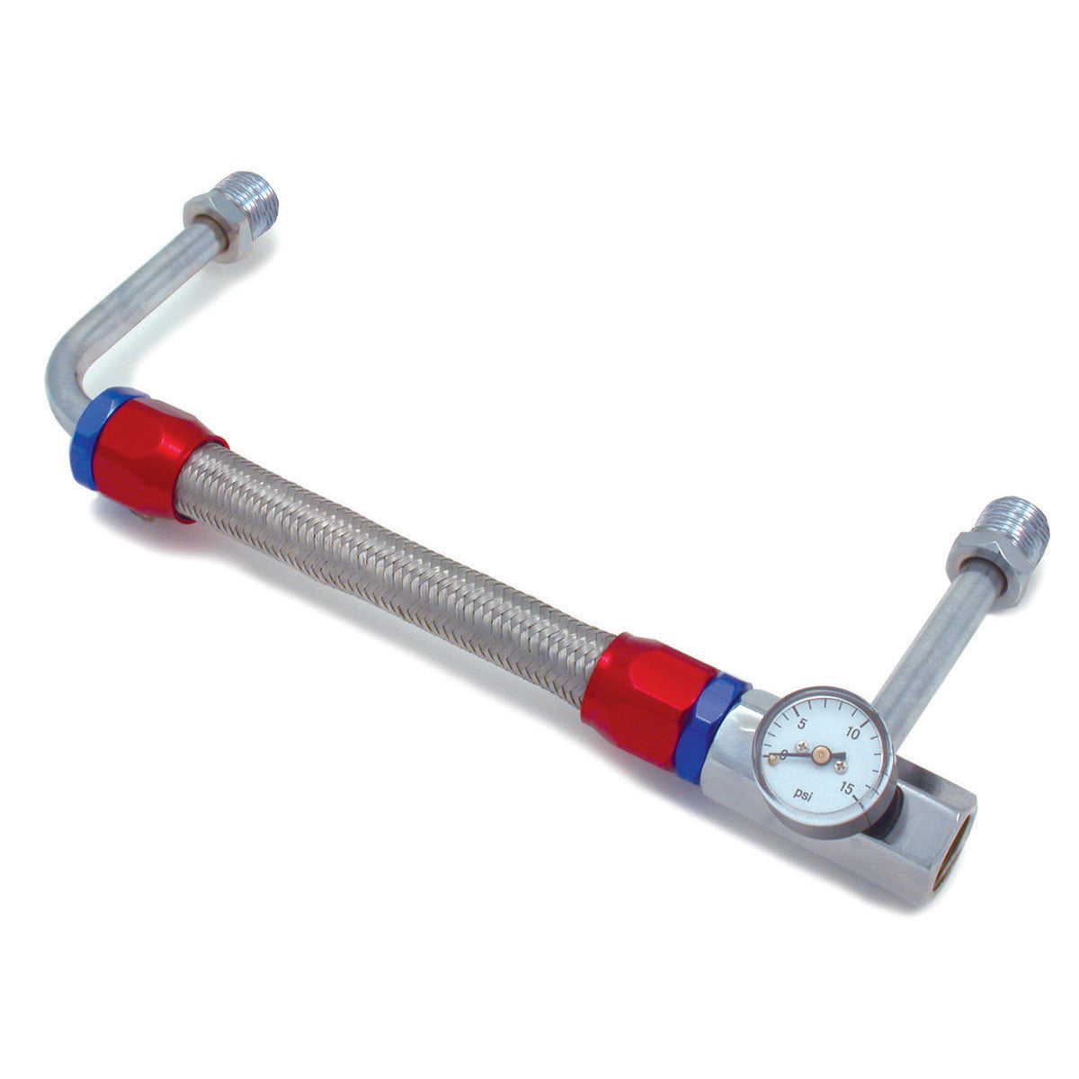TFI-66-091 Dual Feed Stainless Fuel Line Red/Blue fittings adjustable ...