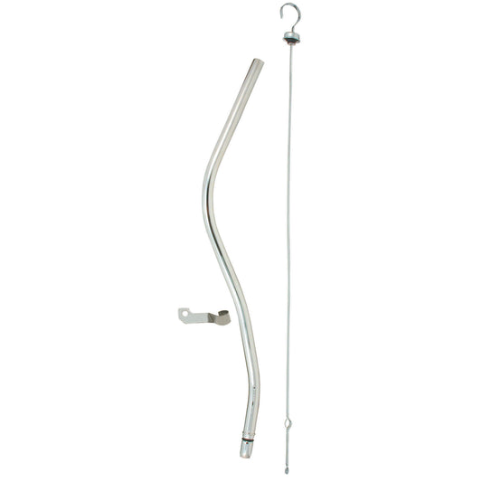 Transmission Dipstick Tube GM Turbo TH350 TH400 Adjustable Bracket Chrome Finish