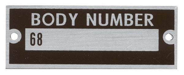 Bob Drake BD68-14002 Body Number Plate suit 1936 Ford