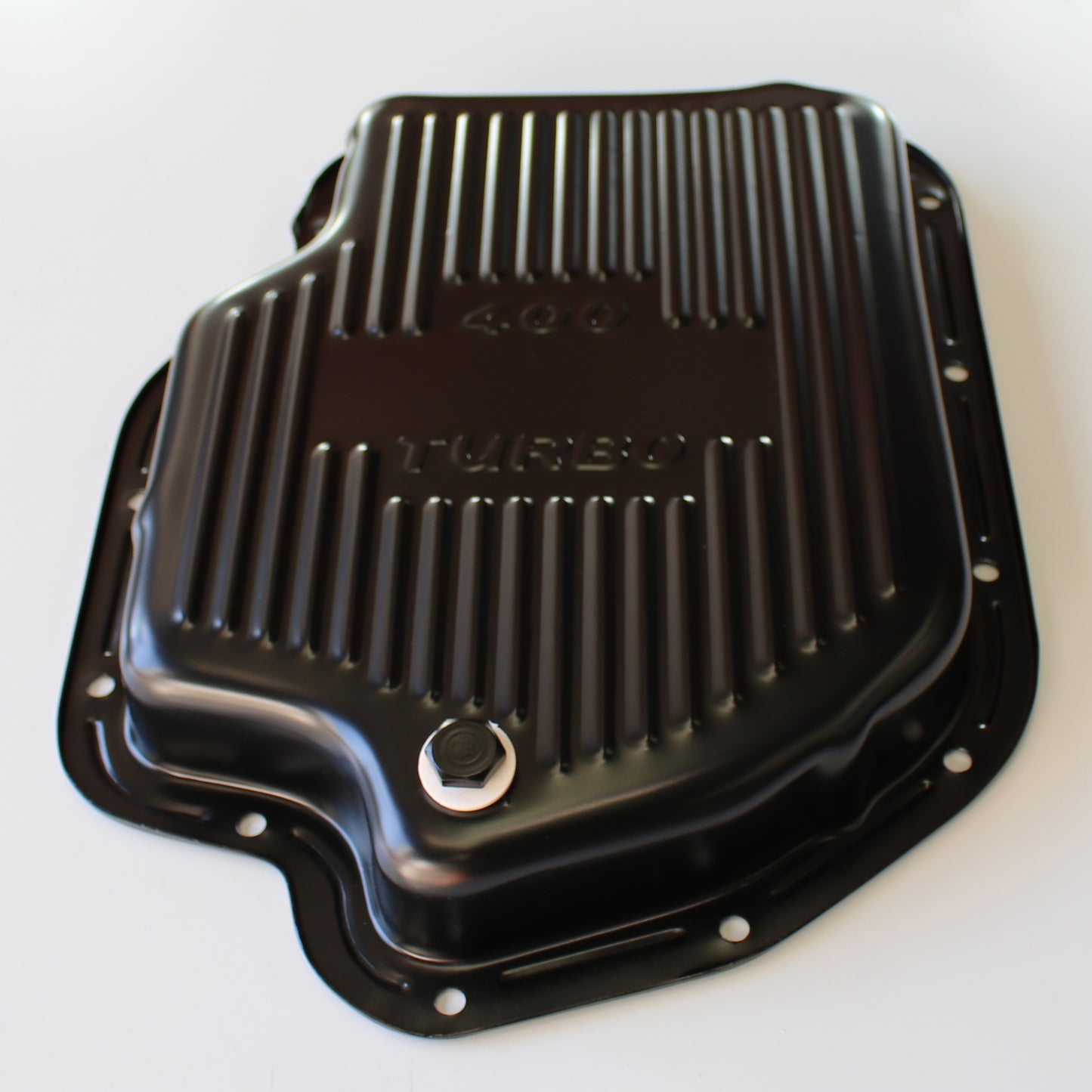 Transmission Pan GM Turbo 400 Finned Black Steel 2" Depth fit Holden