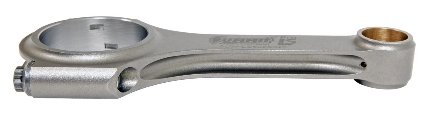 LS6098945 - Pro LS 4340 Forged Steel H-Beam connecting rod, 6.098 in. length, .945 pin, ARP 2000 7/16 12 pt. rod bolts, full floating, stroker clearanced, LS1