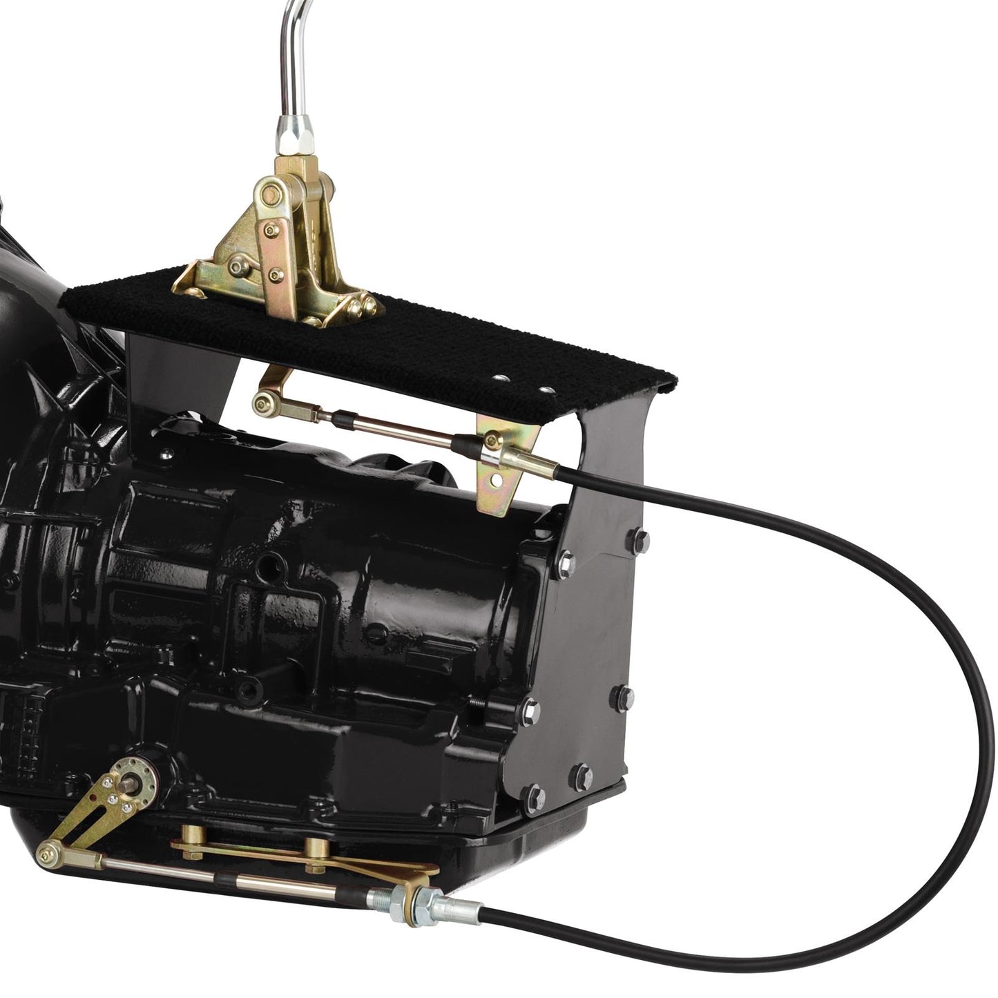 LK-CO4L60EFM - Lokar Automatic Shifter, GM, 4L60E, 6 in. , Straight Chrome Stick, Original Brushed Mushroom Knob