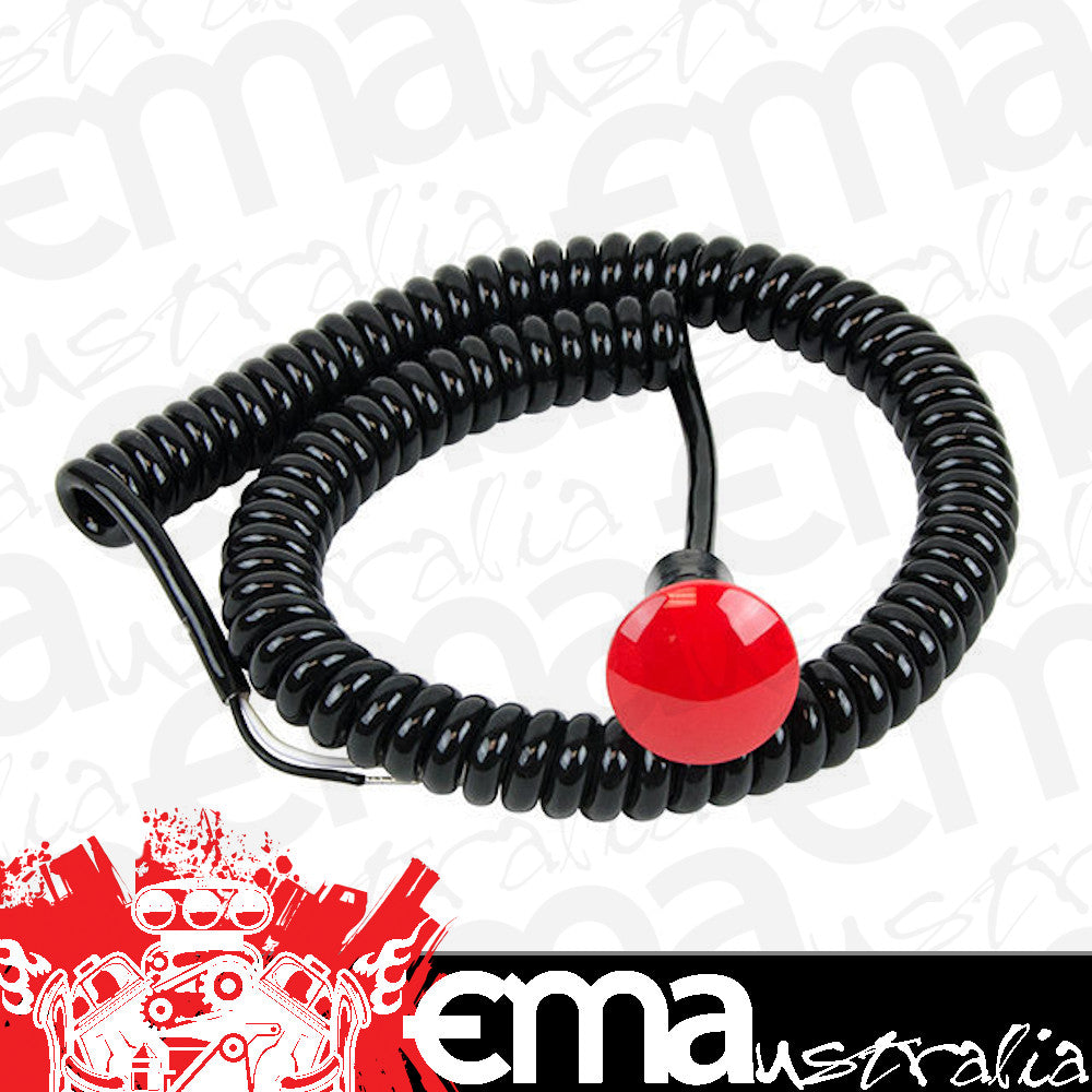 B&M BM46013 Universal Momentary Remote Launch Button Red, 18"- 60" Spiral Cord