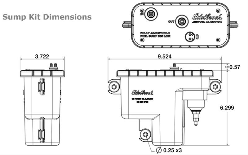 ED36032 - Fuel Pump, Electric, External, Universal EFI Sump, 67 gph, 35-90 psi, Supports up to 600 hp