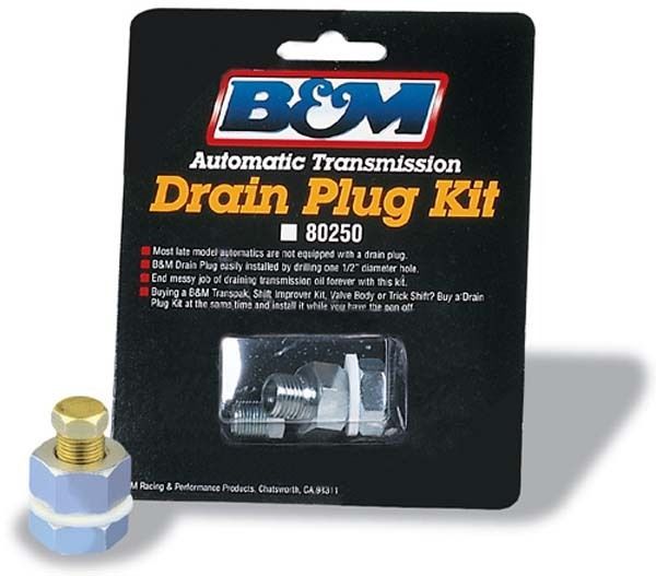 B&M BM80250 Universal Drain Plug Kit 1/2"-20 Outside Threads 1/8" Npt Plug