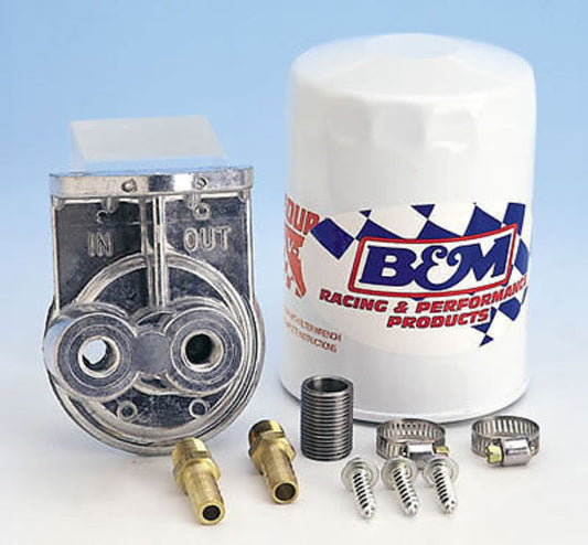 B&M BM80277 Universal Remote Transmission Oil Filter Kit 3/4"-16 Thread