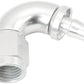 Aeroflow AF514-06-05S -6AN To 5/16" Barb 120 Degree Full Flow Push Lock Silver
