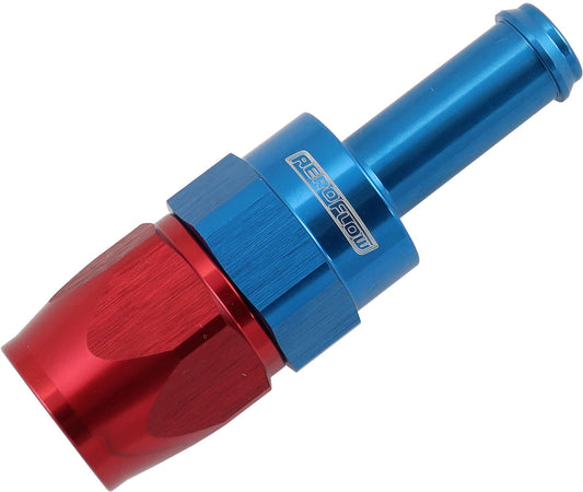 Aeroflow AF214-06-06D Straight -6AN Hose End To 3/8"Barb Teflon 200 Series Blue