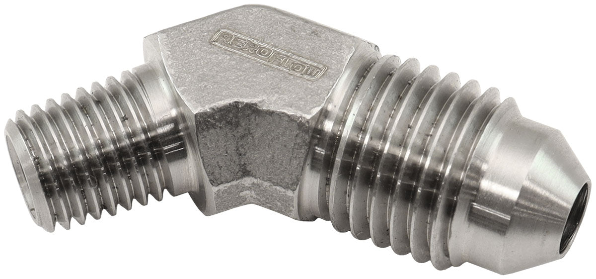 Aeroflow AF382-02 S/S 45 Deg 1/16" Npt To -4AN
