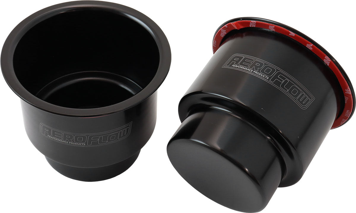 Aeroflow AF72-9088BLK Large Cup Holders Black Pair Shifter Riser Drink Hold