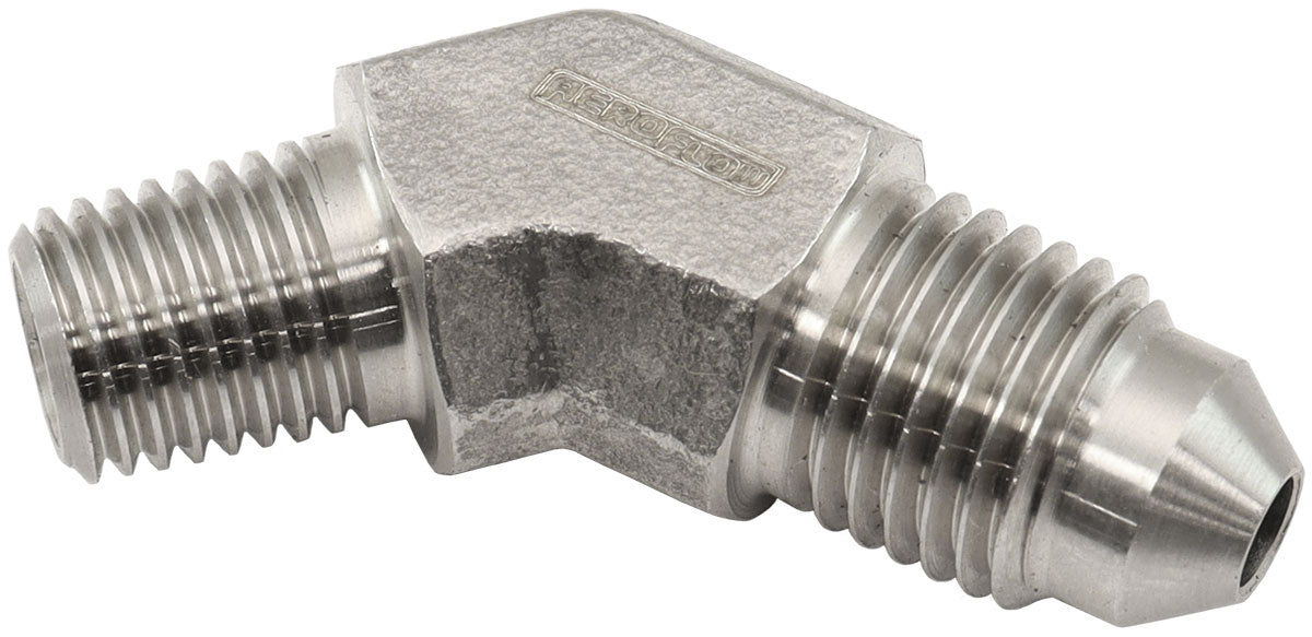 Aeroflow AF382-01 S/S 45 Deg 1/16" Npt To -3AN