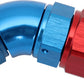 Aeroflow AF572-08-06D Stepped 45 Degree End -8 Hose To -6AN Expander Hose End Blueteflon AF 572-08-06D