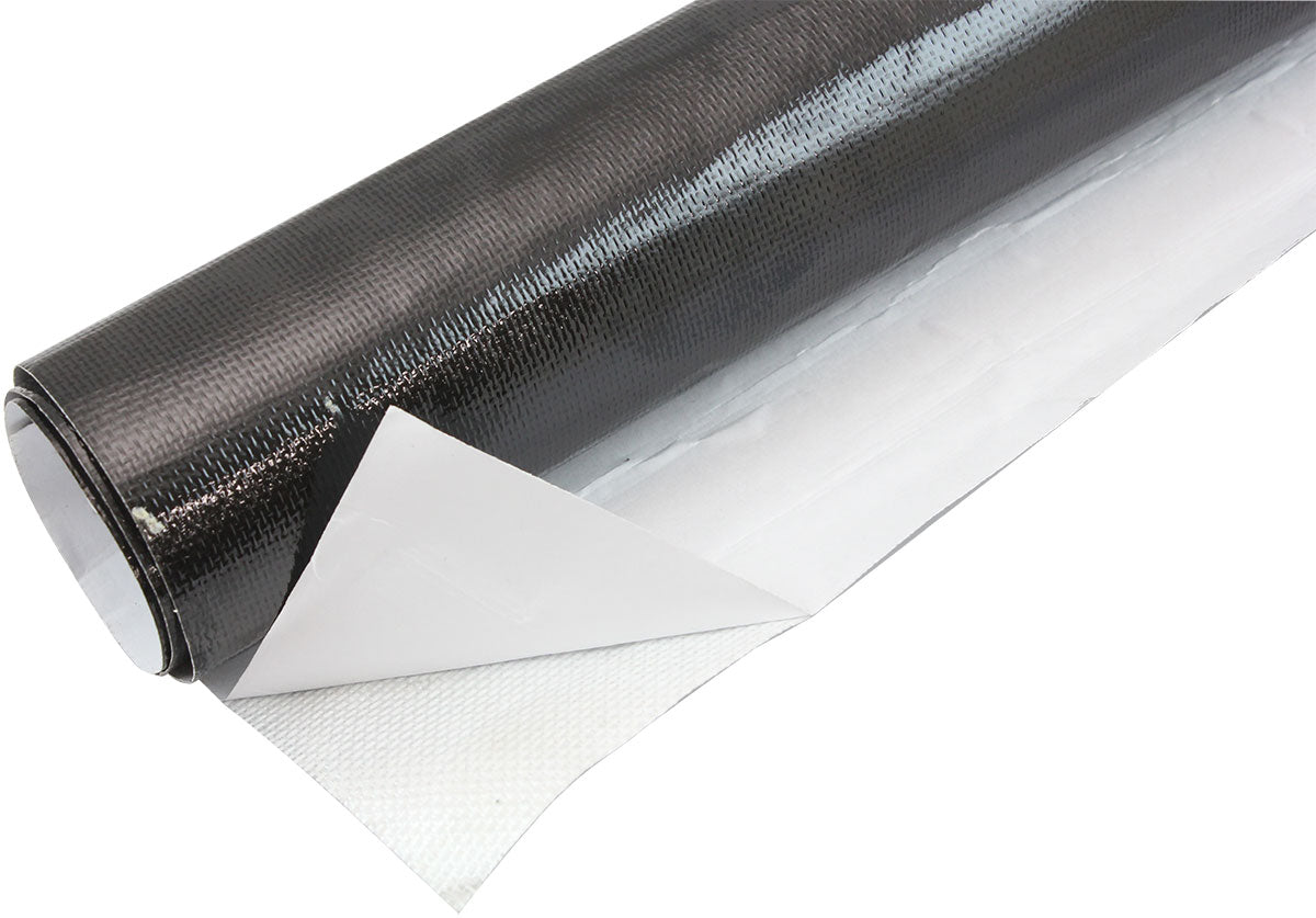 Aeroflow AF91-4001BLK 12"X12" Sheet Aluminised Heat Barrier Adhesive Backed Black