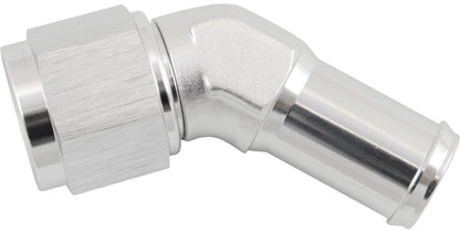 Aeroflow AF412-08-10S Female -8AN 45Deg To 5/8" Barbsilver Swivel Nut