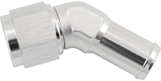 Aeroflow AF412-08-10S Female -8AN 45Deg To 5/8" Barbsilver Swivel Nut