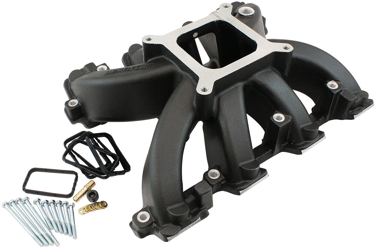 Aeroflow AF6240-6005 GM LS Carby Hi Rise Intake Bla