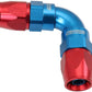 Aeroflow AF593-06-06D 90 Deg -6AN To -6AN Teflon Full Flow Hose Ends Blue Ptfe
