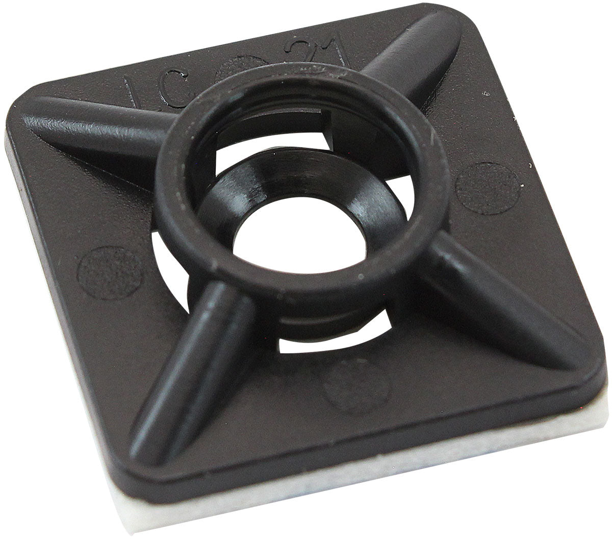 Aeroflow AF98-9997-100 Cable Tie Mounts 19mm X 19mm Nylon 3M Pad Mount Black