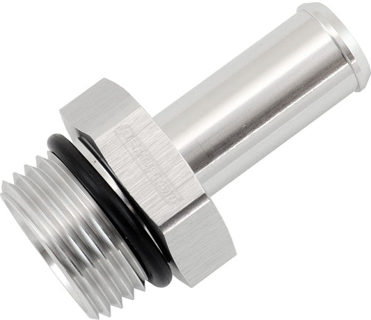 Aeroflow AF414-10-08S -10orb To 1/2" Push On Barb Silver Straight Barb
