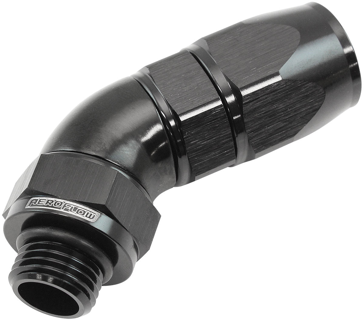Aeroflow AF582-08-06DBLK Male End -6ORB to -8AN Teflon