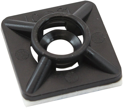 Aeroflow AF98-9997-25 Cable Tie Mounts 19mm X 19mm Nylon 3M Pad Mount Black