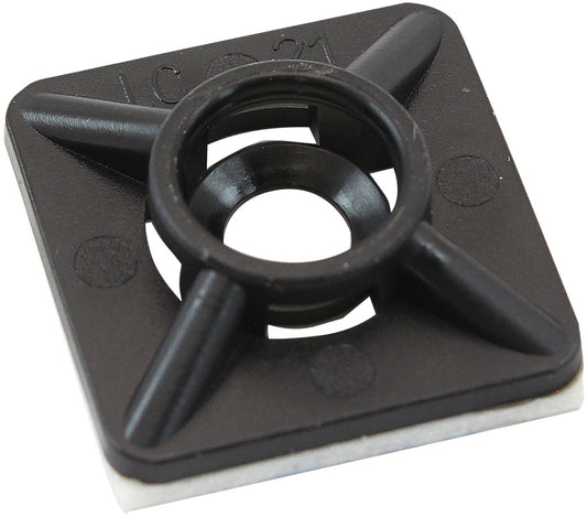 Aeroflow AF98-9997-25 Cable Tie Mounts 19mm X 19mm Nylon 3M Pad Mount Black
