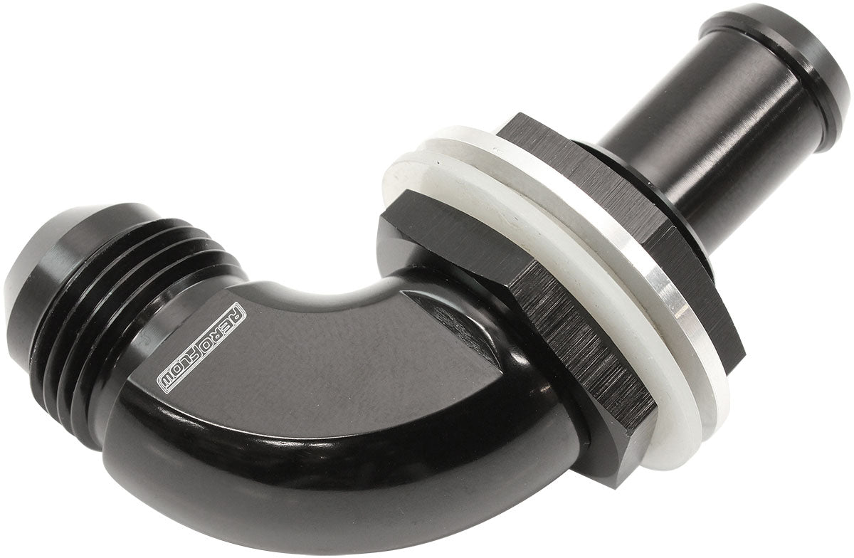 Aeroflow AF937-08-08BLK 90 DEG BULKHEAD FITTING -8AN