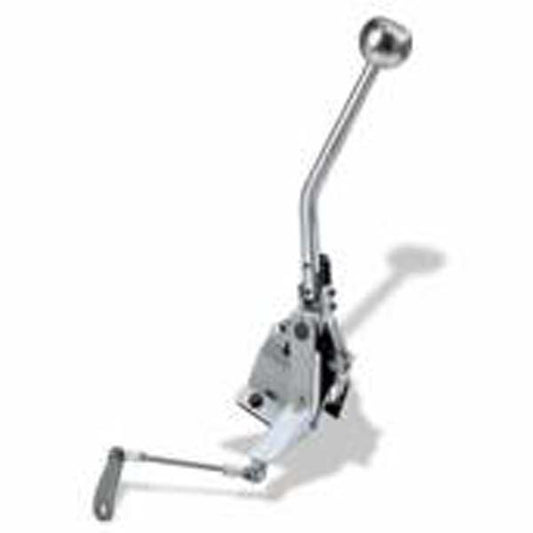 B&M BM81013 Street Rod Shifter (Suit Th-700R4/4L60, Detent Shifter, Satin Aluminium Knob w/ 12" Tall Stick)
