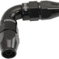 Aeroflow AF593-04-04DBLK 90 Deg -4AN To -4AN Teflon Full Flow Hose Ends Black Ptfe