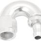 Aeroflow AF516-06-05S -6AN To 5/16" Barb 180 Degree Full Flow Push Lock Silver