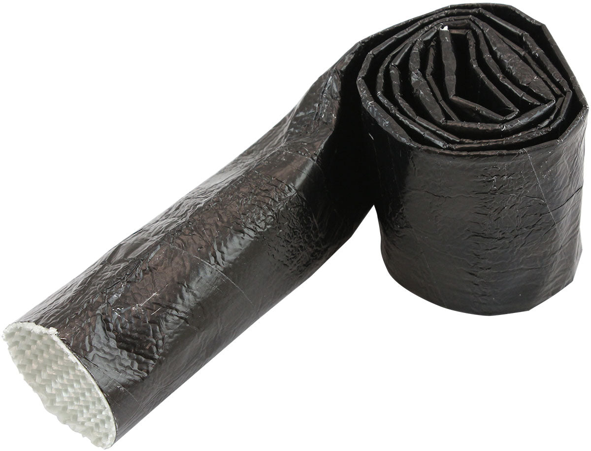 Aeroflow AF91-5002BLK Aluminised Sleeve 1-1/8-1-1/2"Black Finish 1 Meter / 3 Ft