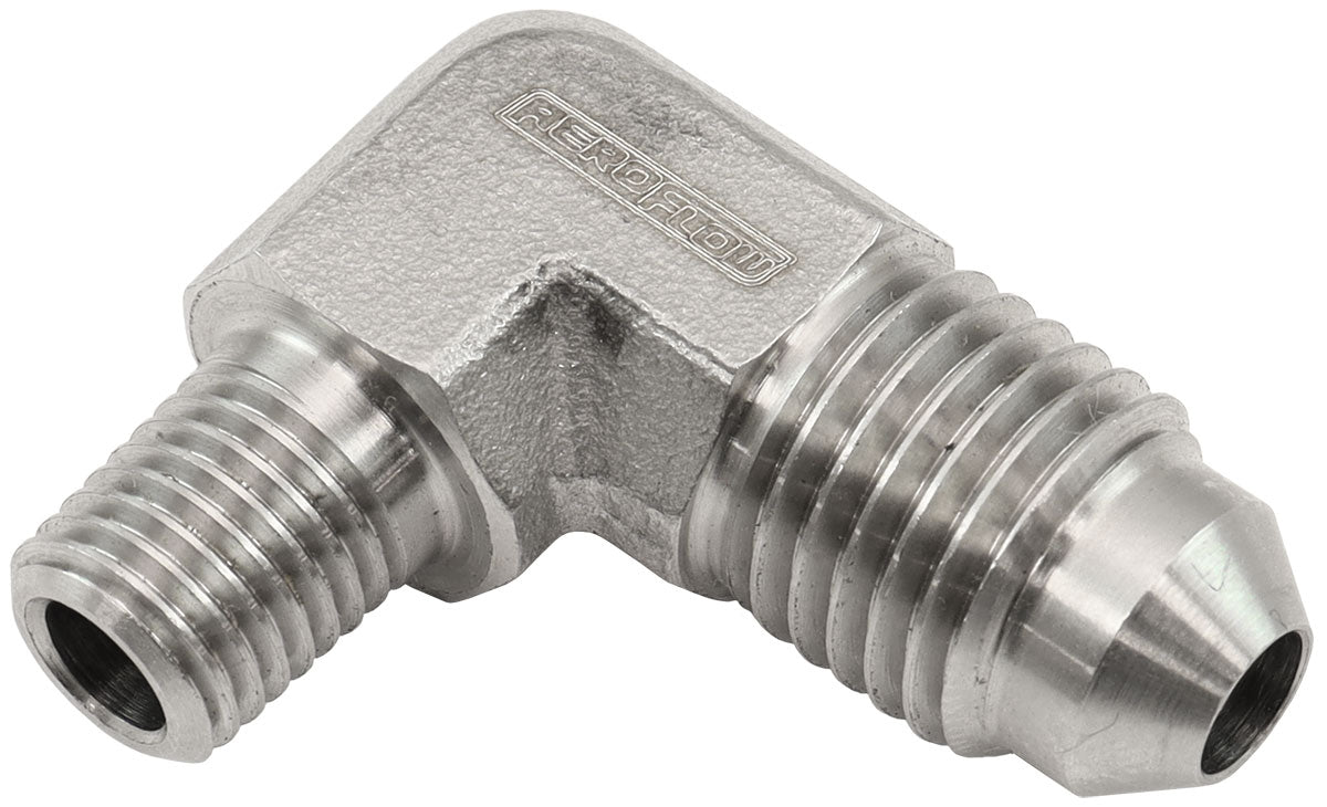 Aeroflow AF381-02 S/S 90 Deg 1/16" Npt to -4AN