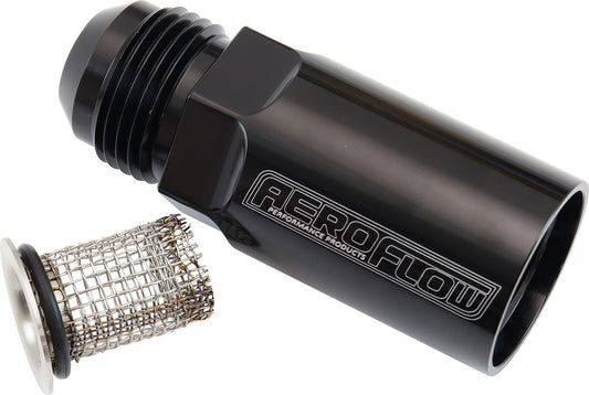 Aeroflow AF64-4099BLK Dry Sump Scavenge Oil Filter Straight -12AN Male Female