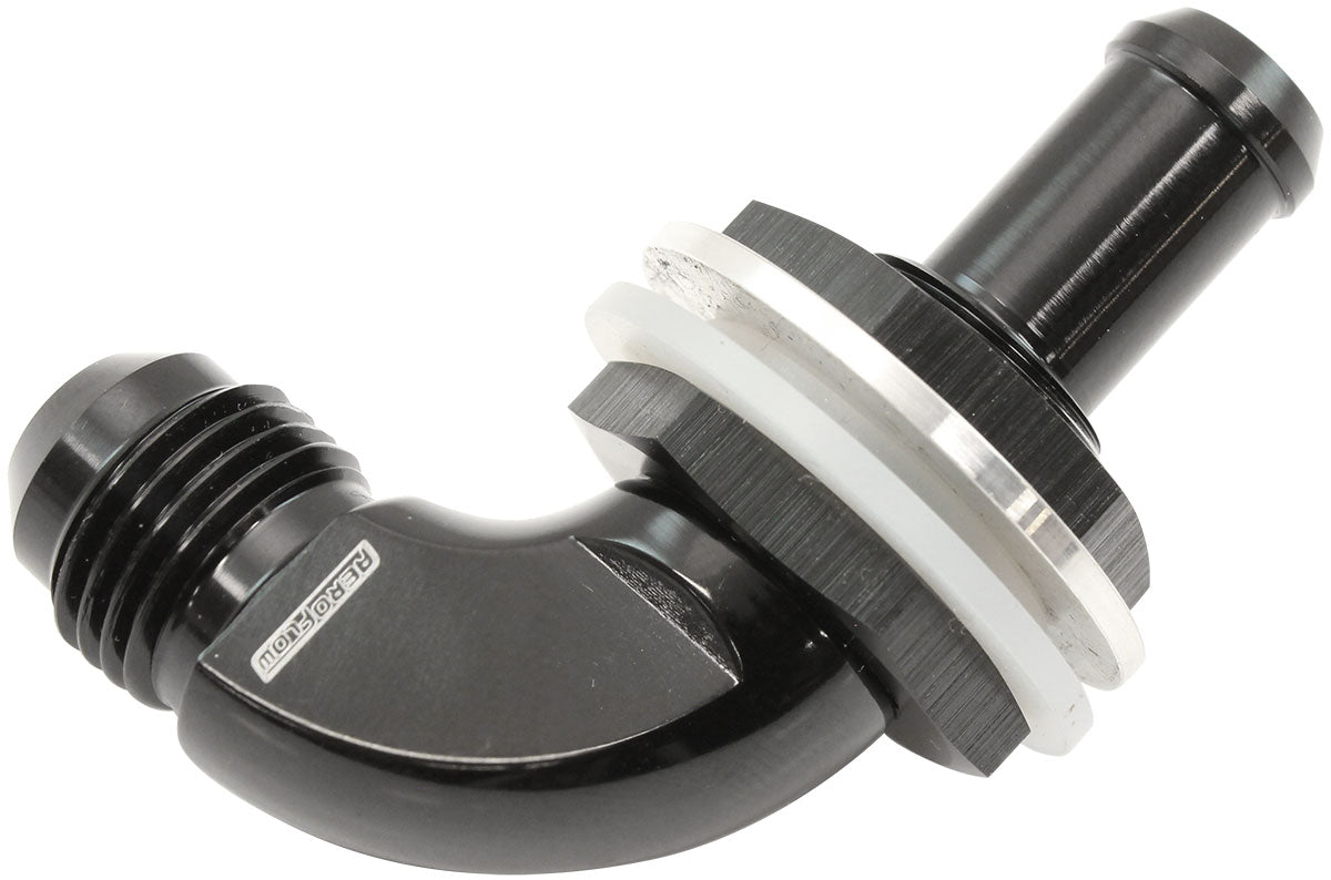 Aeroflow AF937-06-06BLK 90 DEG BULKHEAD FITTING -6AN