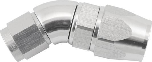 Aeroflow AF572-08-06DS Stepped 45 Degree End -8 Hose To -6AN Expander Hose End Silvteflon AF 572-08-06Ds