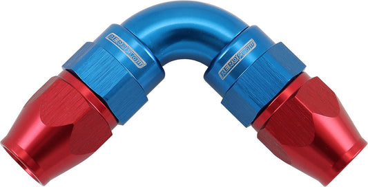 Aeroflow AF593-04-04D 90 Deg -4AN To -4AN Teflon Full Flow Hose Ends Blue Ptfe