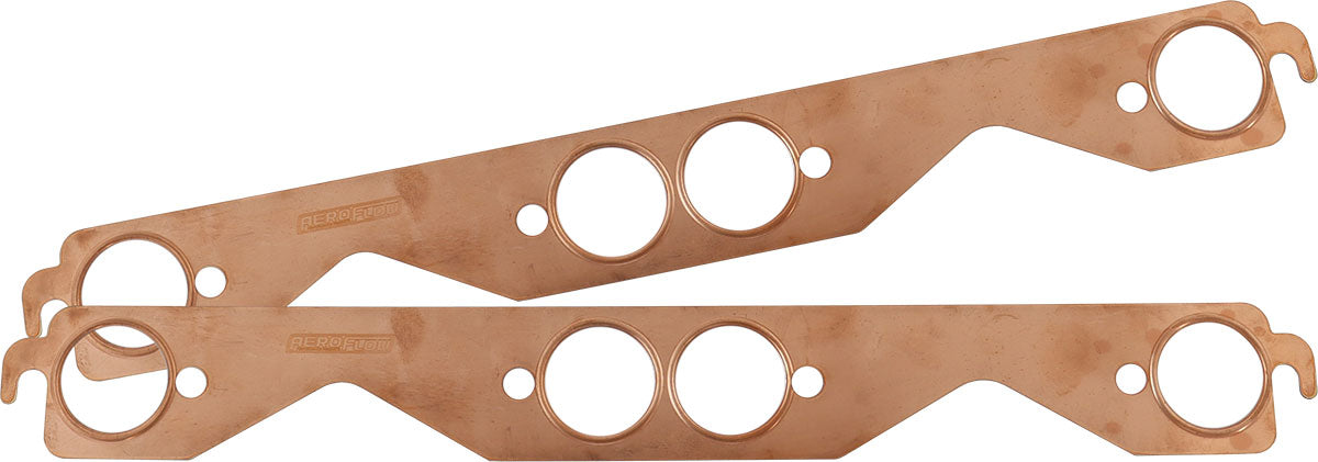 Aeroflow AF1854-1204 SBC Round Exhaust Gaskets Copper Embossed 350 Chev Smallpair Aeroflow - AF 1854-1204