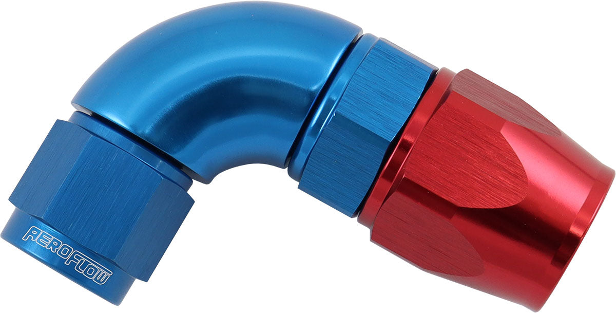 Aeroflow AF573-08-06D Stepped 90 Degree End -8 Hose To -6AN Expander Hose End Blueteflon AF 573-08-06D