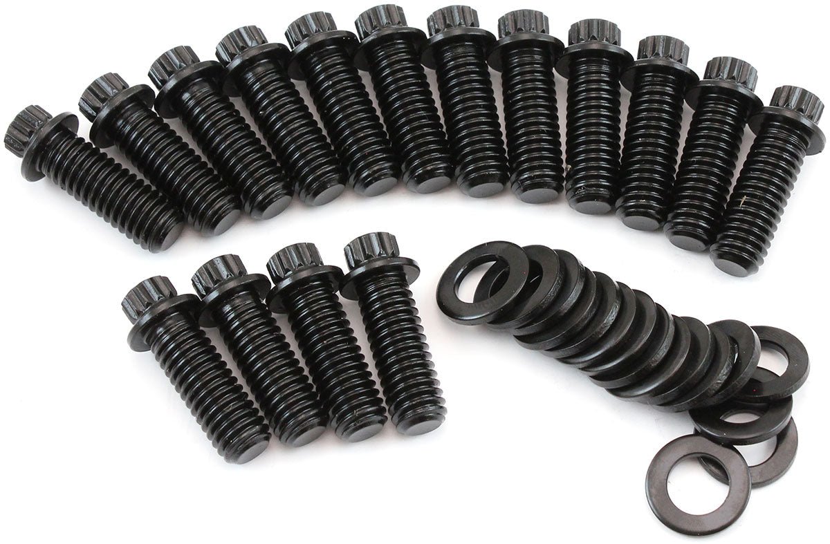 Aeroflow AF37-1006 Universal Header Bolts 12 Point Black X 16 3/8 1.00"