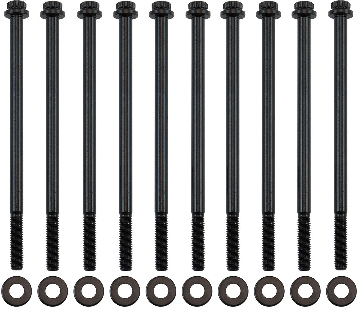 Aeroflow AF37-1220 Gm Ls Intake Bolts Black 12 Point Head M6 Pack Of 10